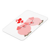 Porcs de caricature mignonnes en Aimer Magnet Prem (Côté Gauche)