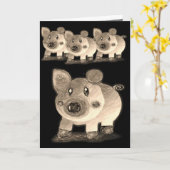 Porcs de cartes de voeux (Fleur jaune)