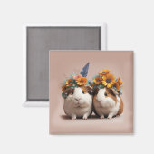 Porcs de Guinée 3D mignons, Aimant frigo (Recto/Verso)