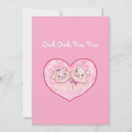 Porcs mignons dans la carte de Saint-Valentin de (Devant)