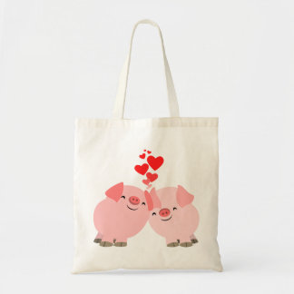 Porcs mignons de bande dessinée dans le sac