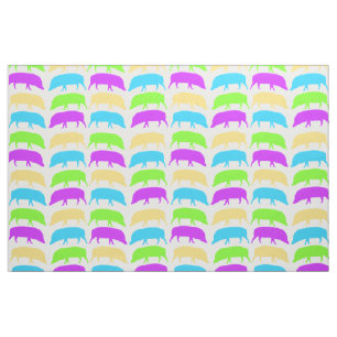 Porcs multicolores Tissu à motif bleu jaune