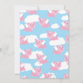 Porcs Volants 1er Anniversaire Cute Invitations (Dos)