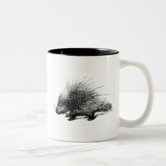 Porcupine illustratie tweekleurige koffiemok (Rechts)