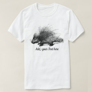 Porcupine Illustration personalizable Mannen T-Shi T-shirt