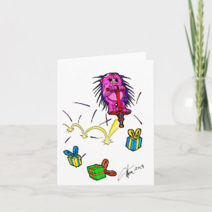 Porcupine op een Pogo Stick verjaardagskaart Kaart