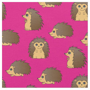 Porcupines Cute Egels Cartoons Roze Stof