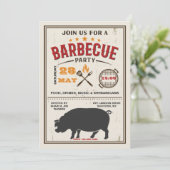 Pork BBQ-uitnodigingen Kaart (Staand voorkant)