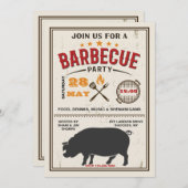 Pork BBQ-uitnodigingen Kaart (Voorkant / Achterkant)