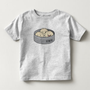 Pork Bun dim sum Chinees ontbijt gestoomd bq bun Kinder Shirts