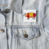Pork Butcher Chart (2) Vierkante Button 5,1 Cm (In situ)