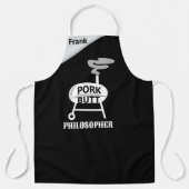 "Pork Butt Philosopher" Apron - BBQ Wisdom Schort (Voorkant)