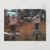 Pork Chop, Fun Pigs, Idaho Funny Signs Briefkaart (Voorkant)