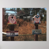 Pork Chop, Fun Pigs, Idaho Funny Signs Poster (Voorkant)