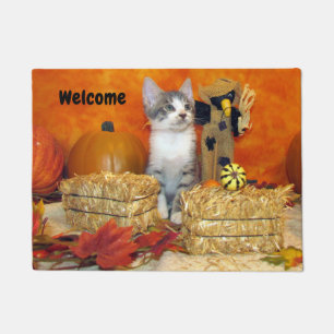 Pork Chop's Herfst Doormat - Cute Cat Pic for Autu Deurmat