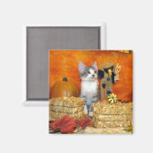 Pork Chop's Herfst Magnet - Cat / Kitten Magneet (Voorkant / Achterkant)