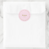 Pork-Free Request Sticker, Light pink Ronde Sticker (Tas)