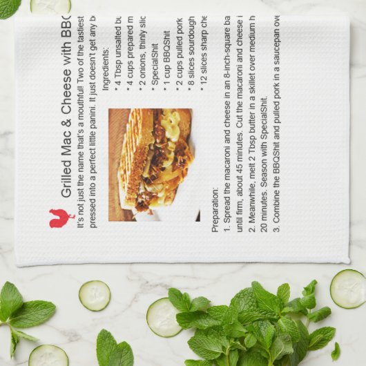 Pork Mac Cheese Panini Theedoek (Gevouwen)