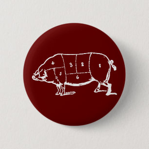 Pork (PIG) Butchers Chart - Bacon Ronde Button 5,7 Cm