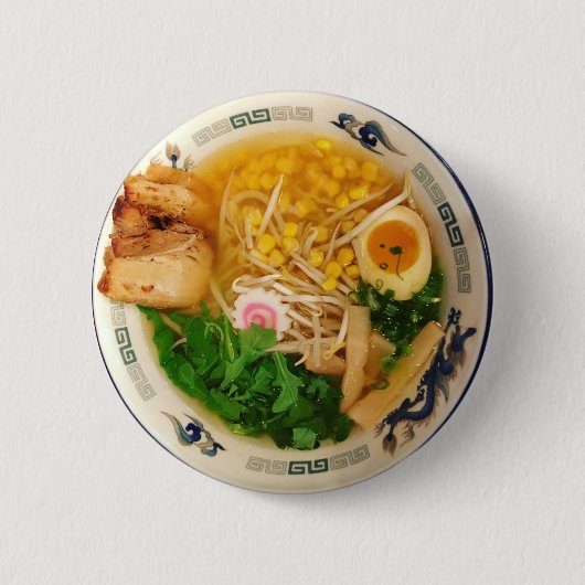 Pork Ramen Noodle Soup Ronde Button 5,7 Cm (Voorkant)