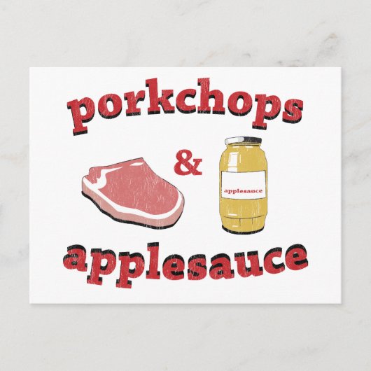 porkchops en appelmoes briefkaart (Voorkant)