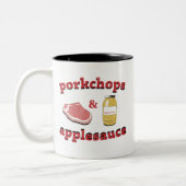 porkchops en appelmoes tweekleurige koffiemok (Links)