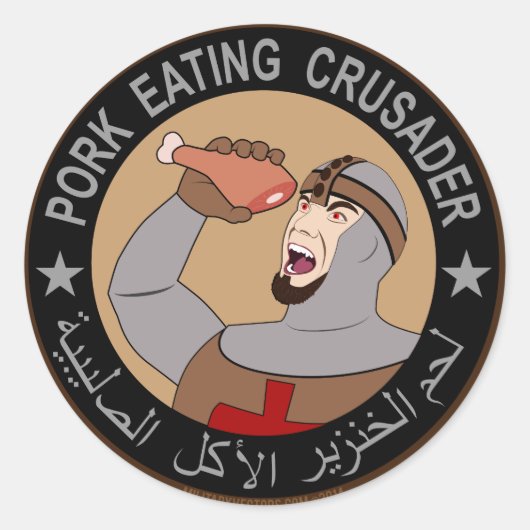 Porketraap Ronde Sticker (Voorkant)