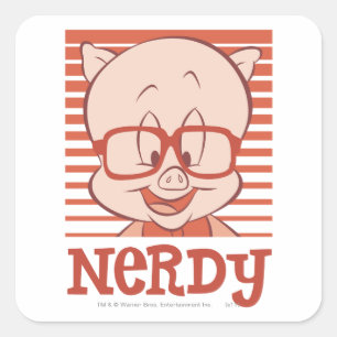 Porky - Nerdy Vierkante Sticker
