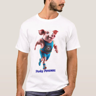 Porky Personas grappige Varken karakters. atleet T-shirt