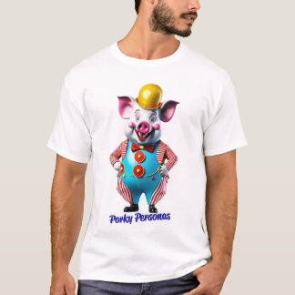 Porky Personas grappige Varken karakters. clown T-shirt