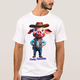 Porky Personas grappige Varken karakters. cowboy T-shirt