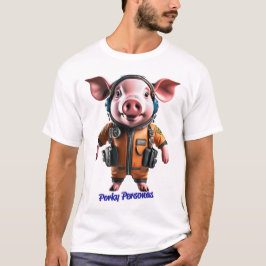 Porky Personas grappige Varken karakters. piloot T-shirt