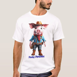 Porky Personas grappige Varken karakters T-shirt