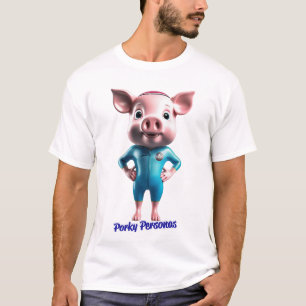 Porky Personas grappige Varken karakters. zwemster T-shirt