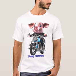 Porky Personas grappige varkens personages. motorr T-shirt