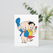 Porky Pig en Petunia Briefkaart (Staand voorkant)