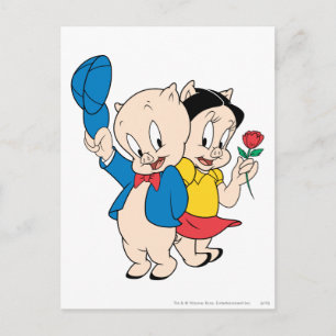 Porky Pig en Petunia Briefkaart