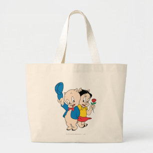 Porky Pig en Petunia Grote Tote Bag