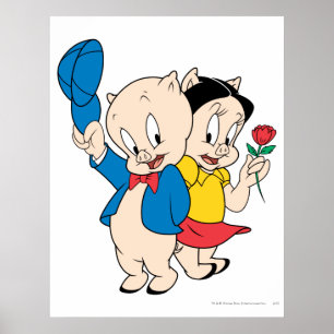 Porky Pig en Petunia Poster