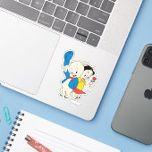 Porky Pig en Petunia Sticker (Laptop met iPhone)