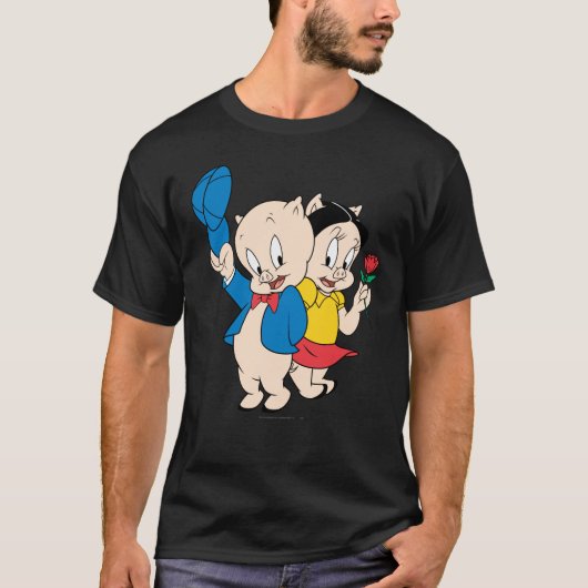 Porky Pig en Petunia T-shirt (Voorkant)