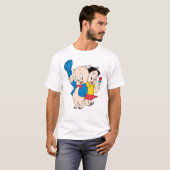 Porky Pig en Petunia T-shirt (Voorkant volledig)