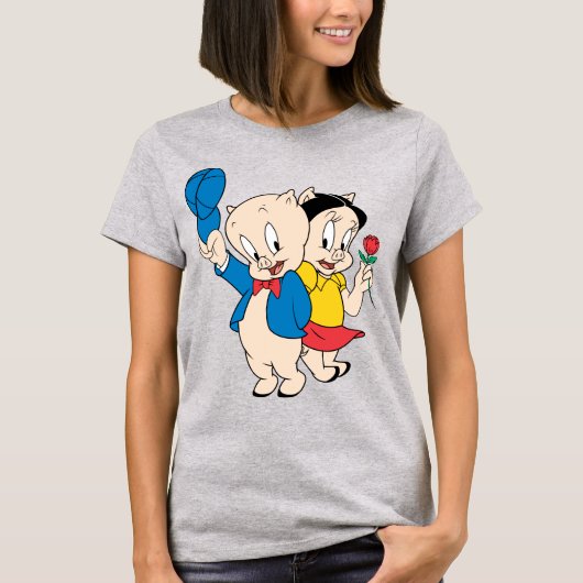 Porky Pig en Petunia T-shirt (Voorkant)