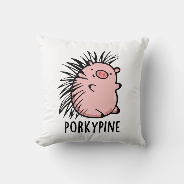 Porky-pine Grappige Porcupine Varken Pun Kussen (Voorkant)