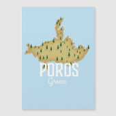 Poros Carte grecque Affiche de voyage illustrée (Devant)