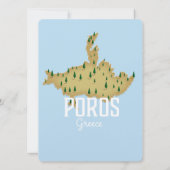 Poros Greek Map geïllustreerde reisposter (Achterkant)