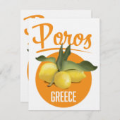 Poros Griekenland reisposter Art Print (Voorkant / Achterkant)