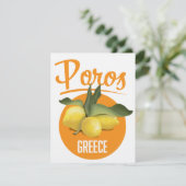 Poros Griekenland reisposter Art Print (Staand voorkant)
