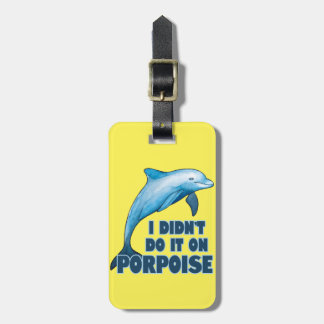 Porpoise Funny animal pun Bagagelabel