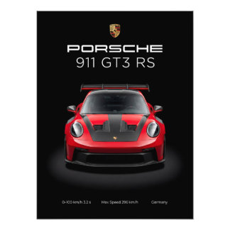 Porsche 911 GT3 RS rode supercar Foto Afdruk